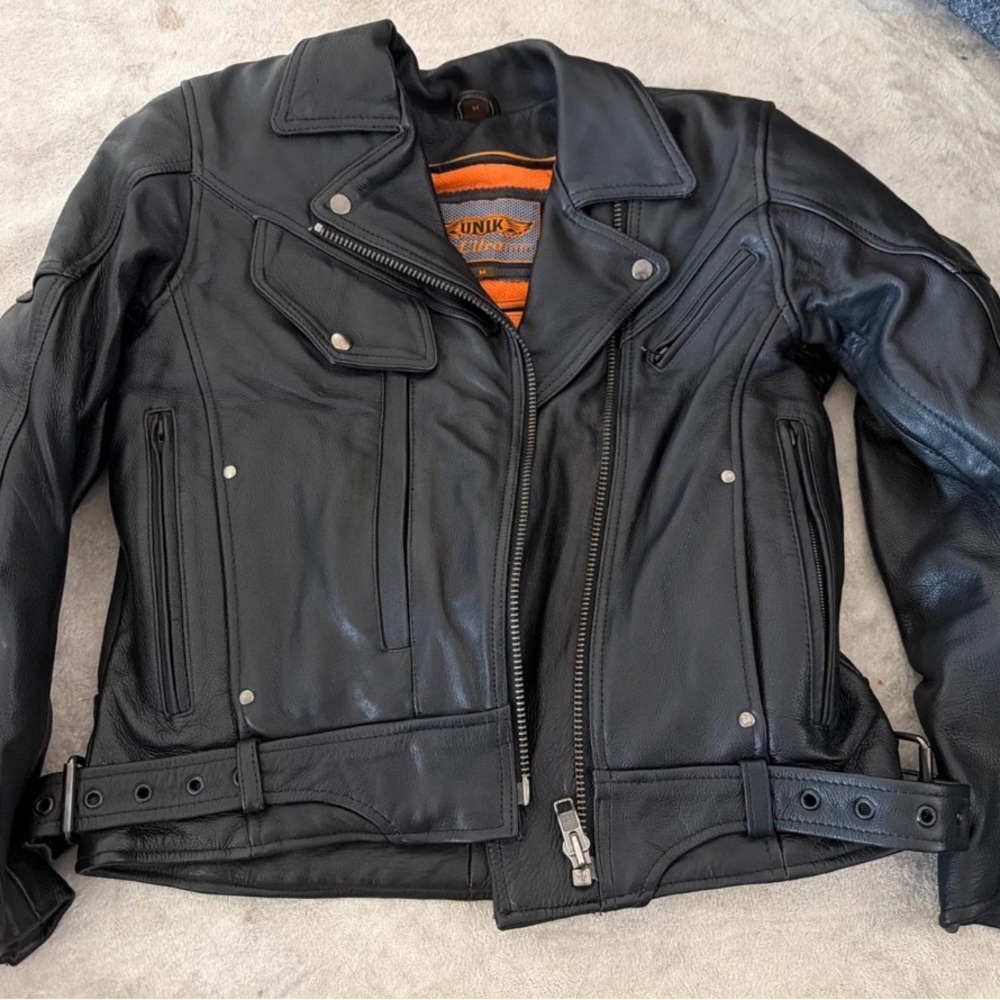 Unik Ultra Leather Motorcycle Jacket READ DESCRIPTION